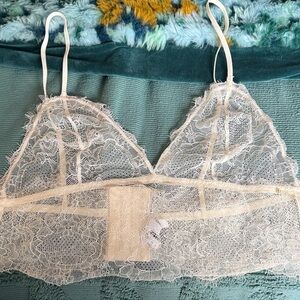 Anine Bing Delicate Lace Bralette in Cream